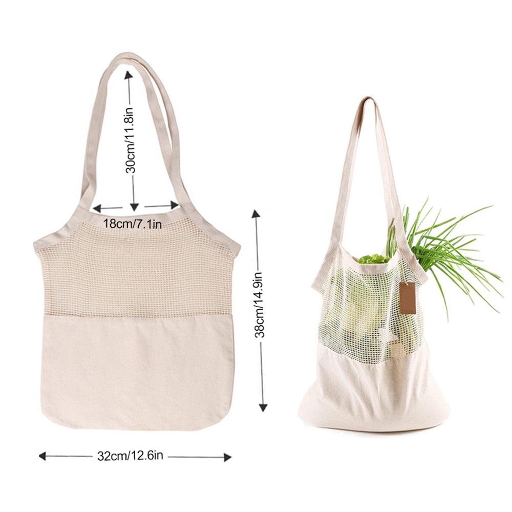 Cotton Canvas Grocery Tote Bag