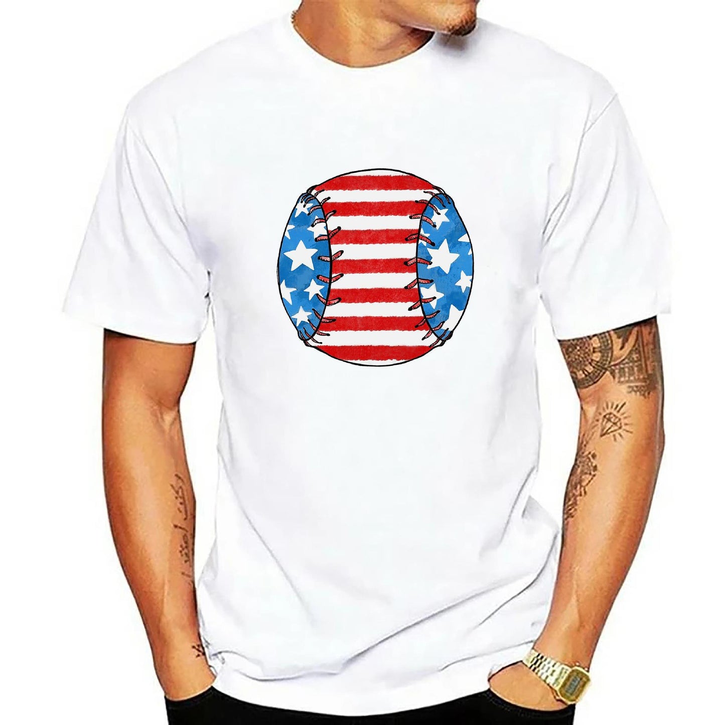 Men's 3D Digital Print T-Shirt-Patriotic