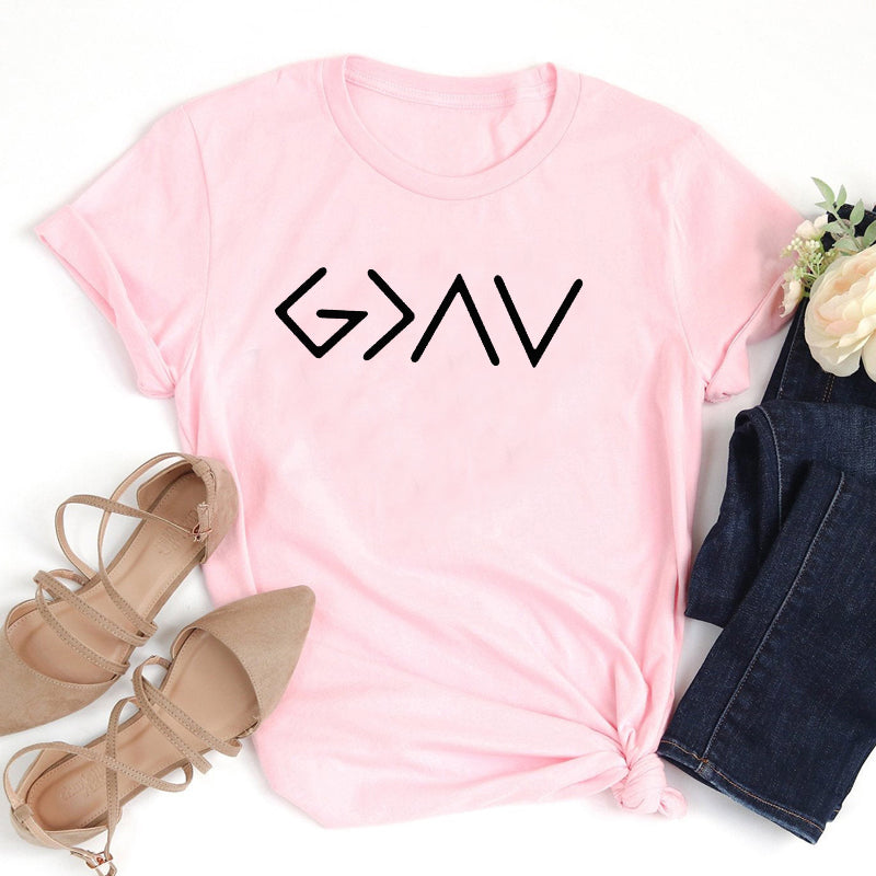 God Is Greater Unisex Cotton T-Shirt – Faith-Inspired Streetwear