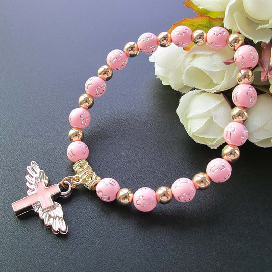 Oil Dripping Angel Cross Bracelet – Faith & Protection