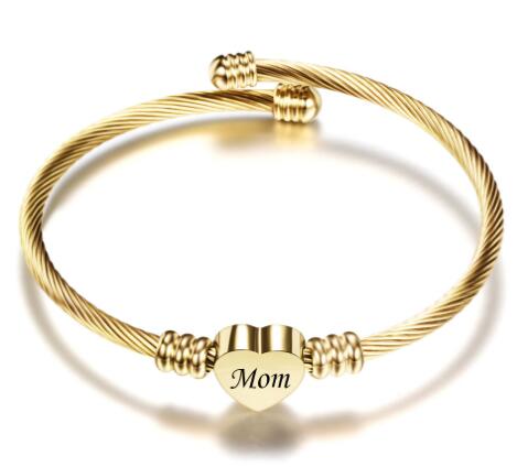 Mother's Day Braided Bracelet – Stainless Steel Heart Letter Design