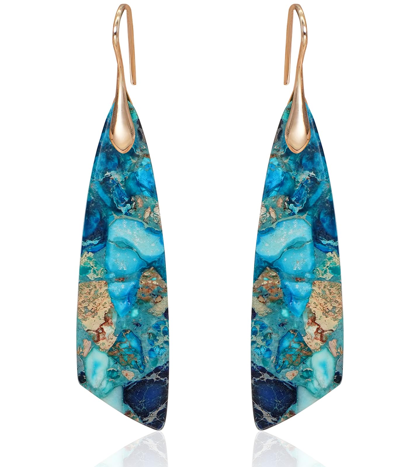 Natural Stone Earrings for Women Boho Triangles