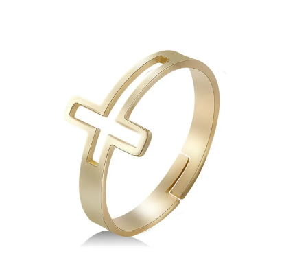 Cross Stainless Steel Ring