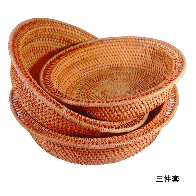 Vietnamese Wicker Rattan Basket Set (3 Pieces)