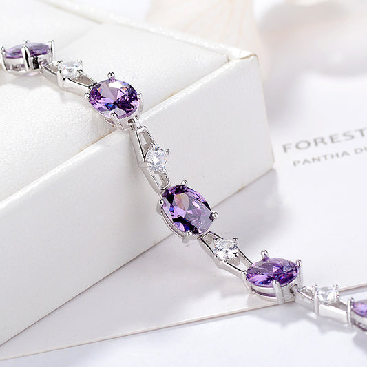 Sterling Silver Amethyst Bracelet