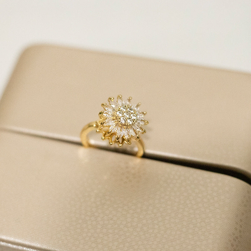 Rotating Sunflower Fidget Ring