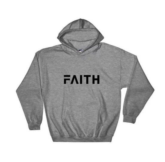 Faith Letter Print Hooded Sweatshirt