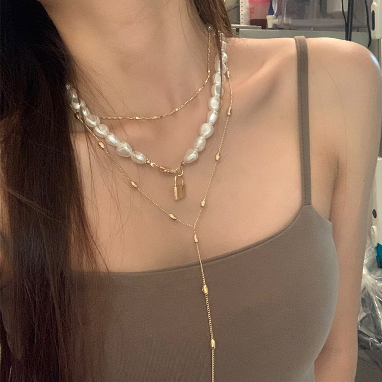 Baroque Inspired Multi-Tiered Pearl Necklace