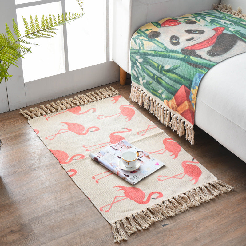 Nordic Style Cotton Linen Area Rug – Non-Slip, Multiple Colors & Designs