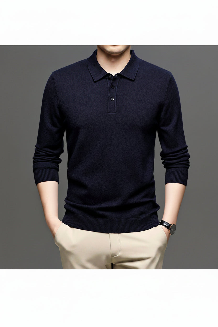 Men's Casual Business Knit Polo Shirt