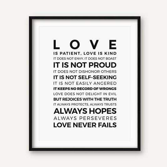 "Love is Patient" Printed Wall Art