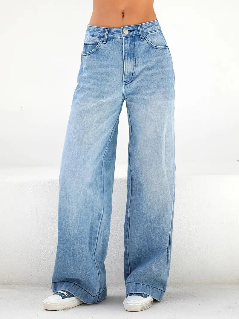 Women's High Rise Wide Leg Denim Jeans