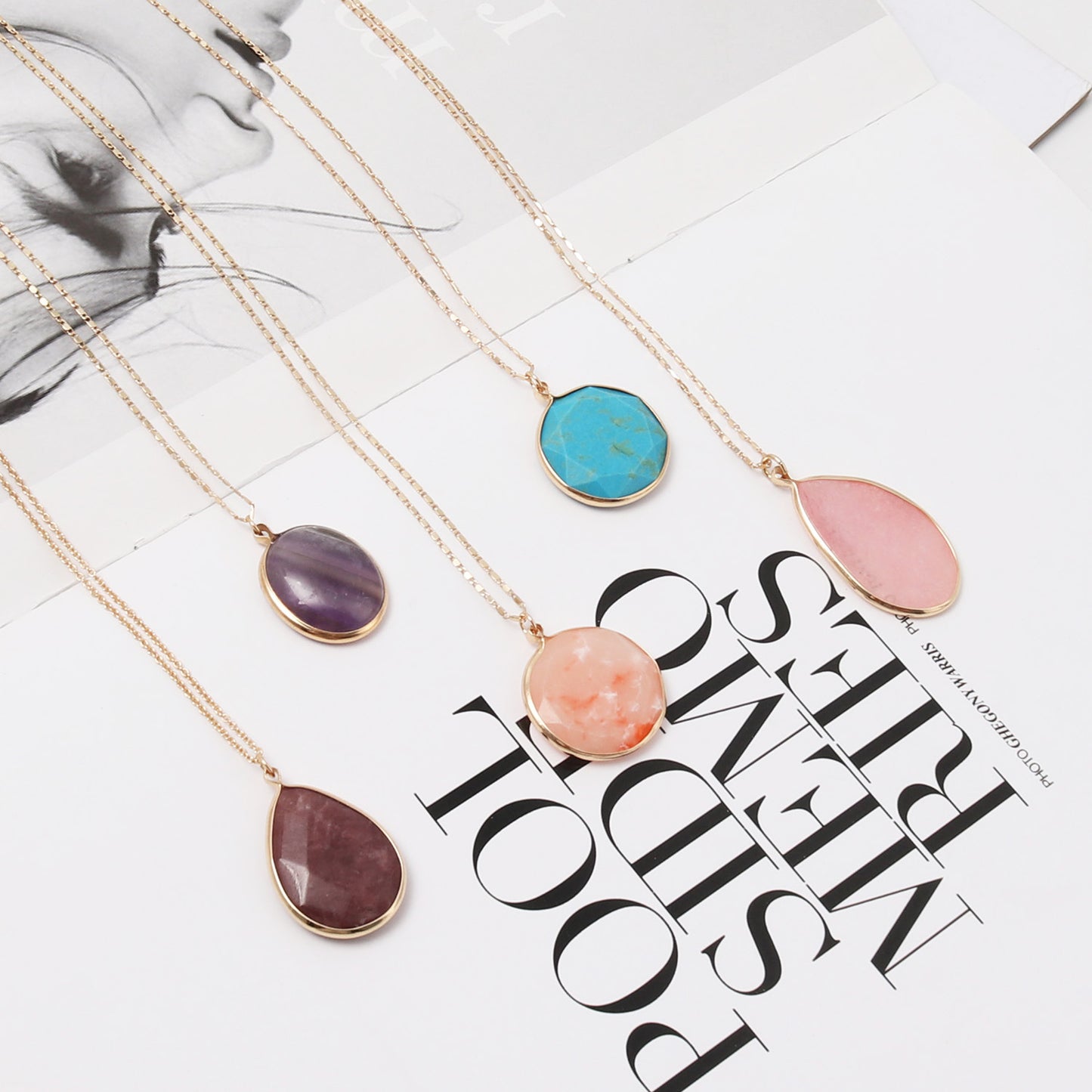 Elegant Natural Stone Pendant Necklace