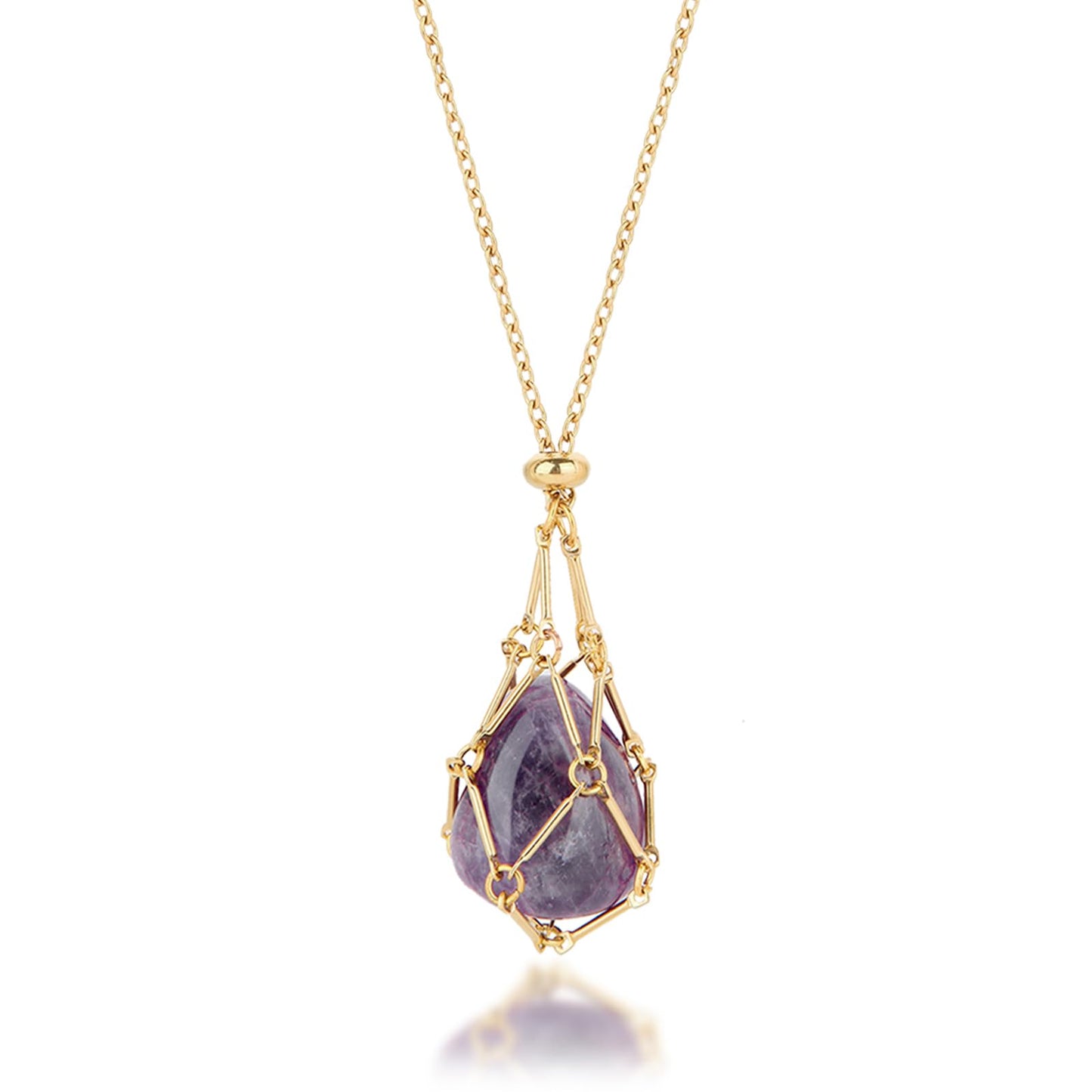 Interchangeable Crystal Cage Pendant Necklace