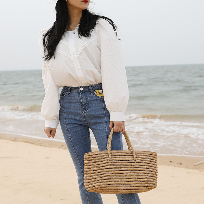 Chic Handwoven Straw Tote Bag