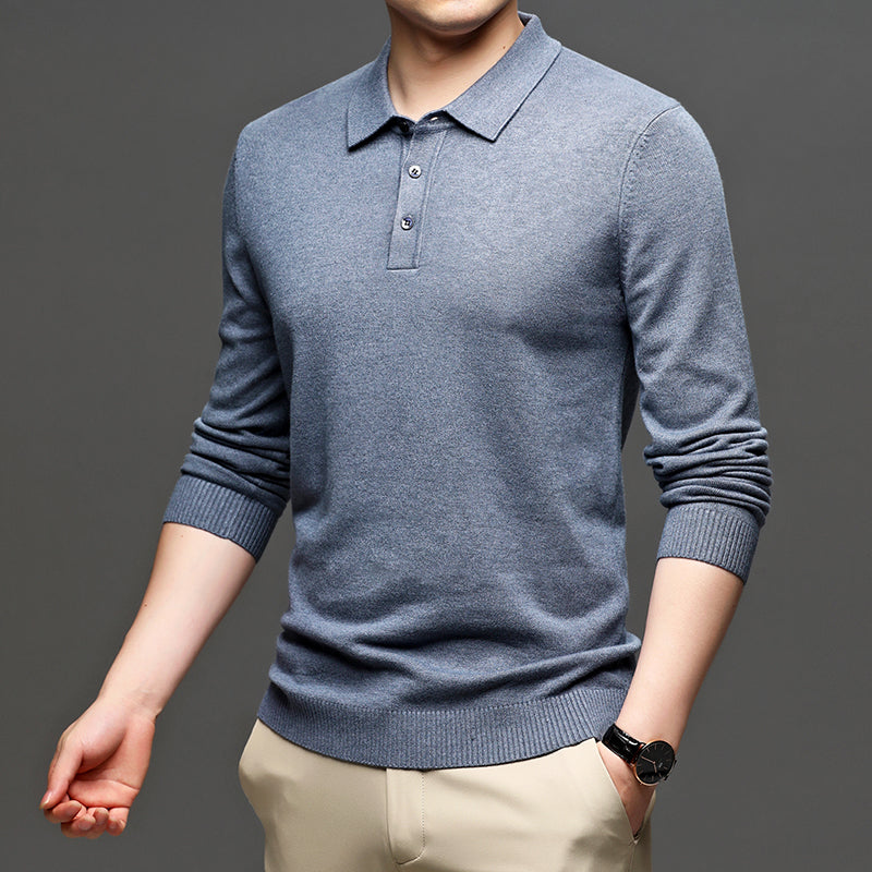 Men's Casual Business Knit Polo Shirt
