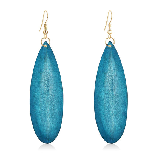 Bohemian Retro Natural Wooden African Teardrop - Earrings -Handmade