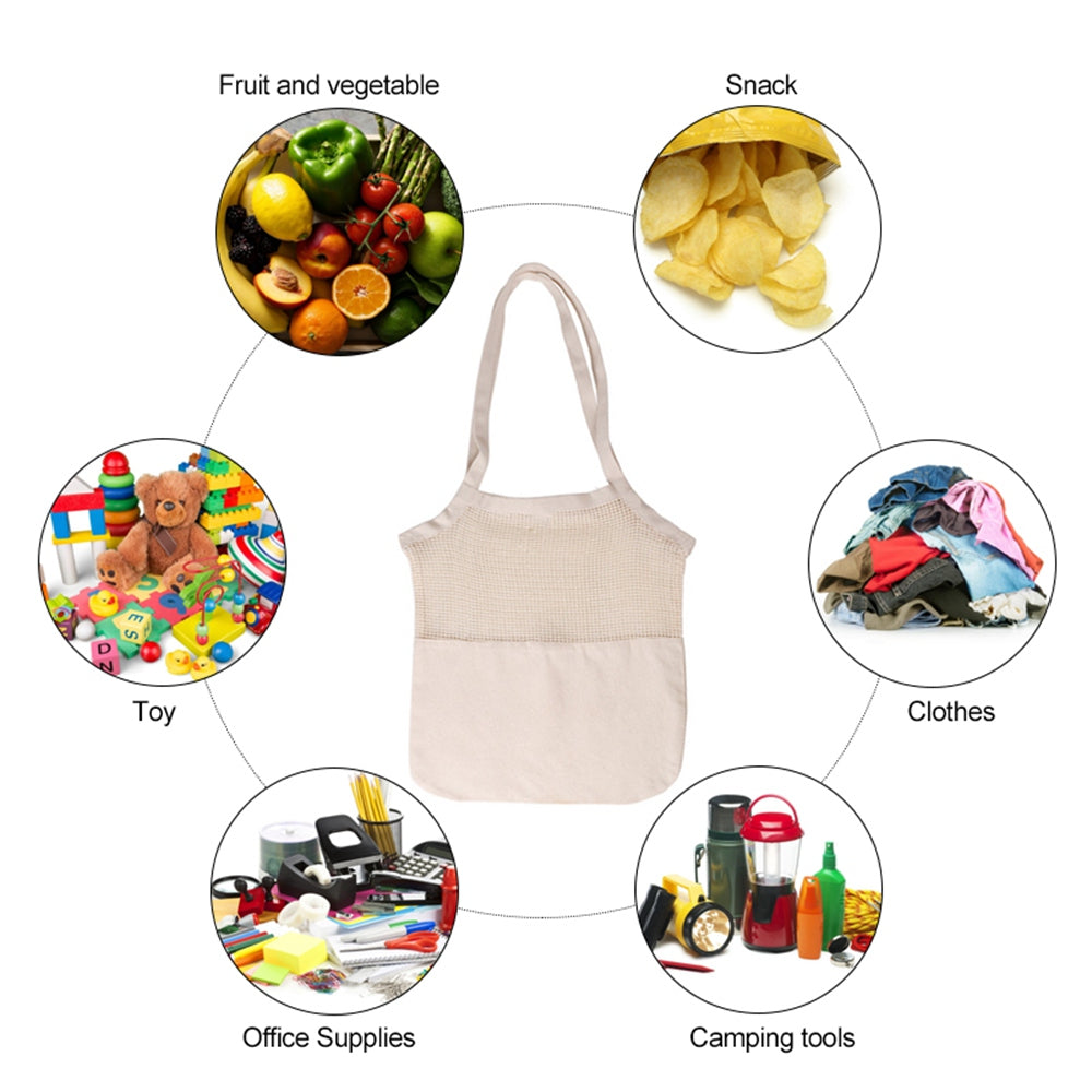 Cotton Canvas Grocery Tote Bag