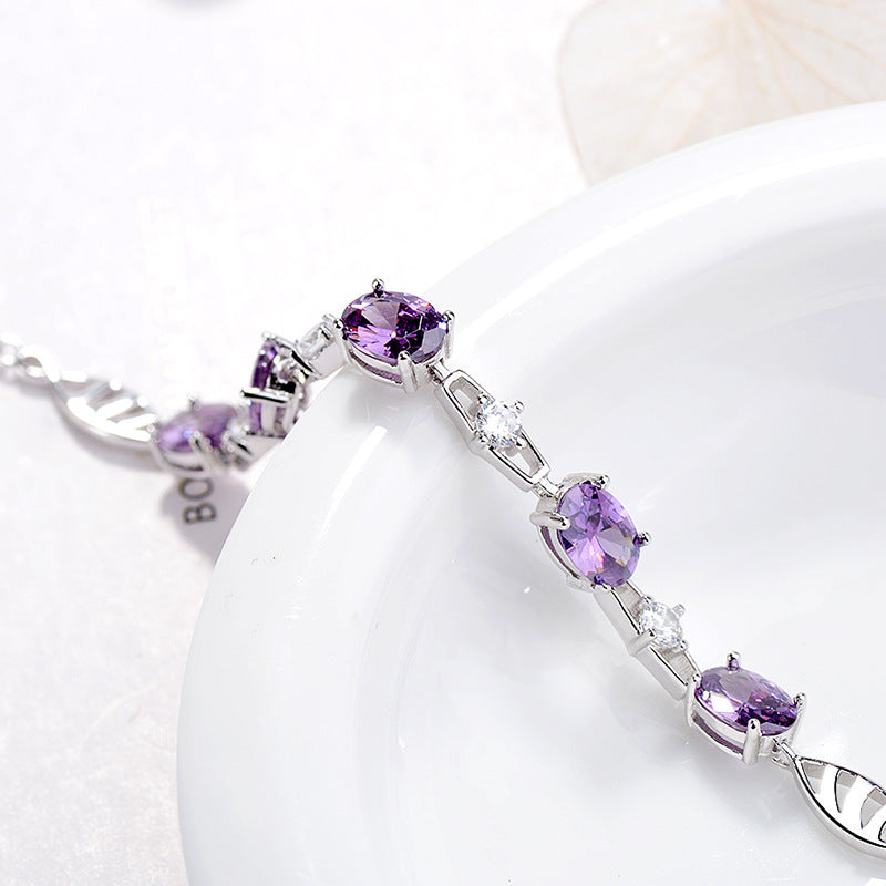 Sterling Silver Amethyst Bracelet