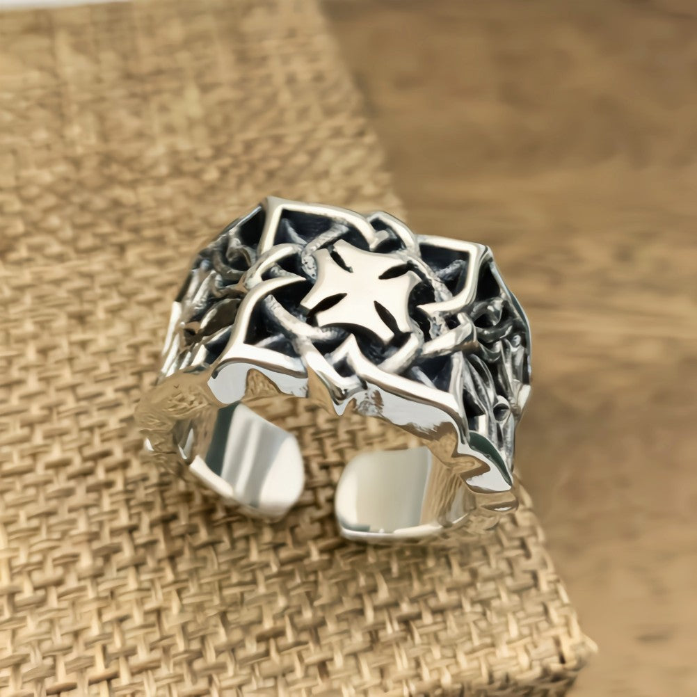 Vintage S925 Sterling Silver Cross Ring