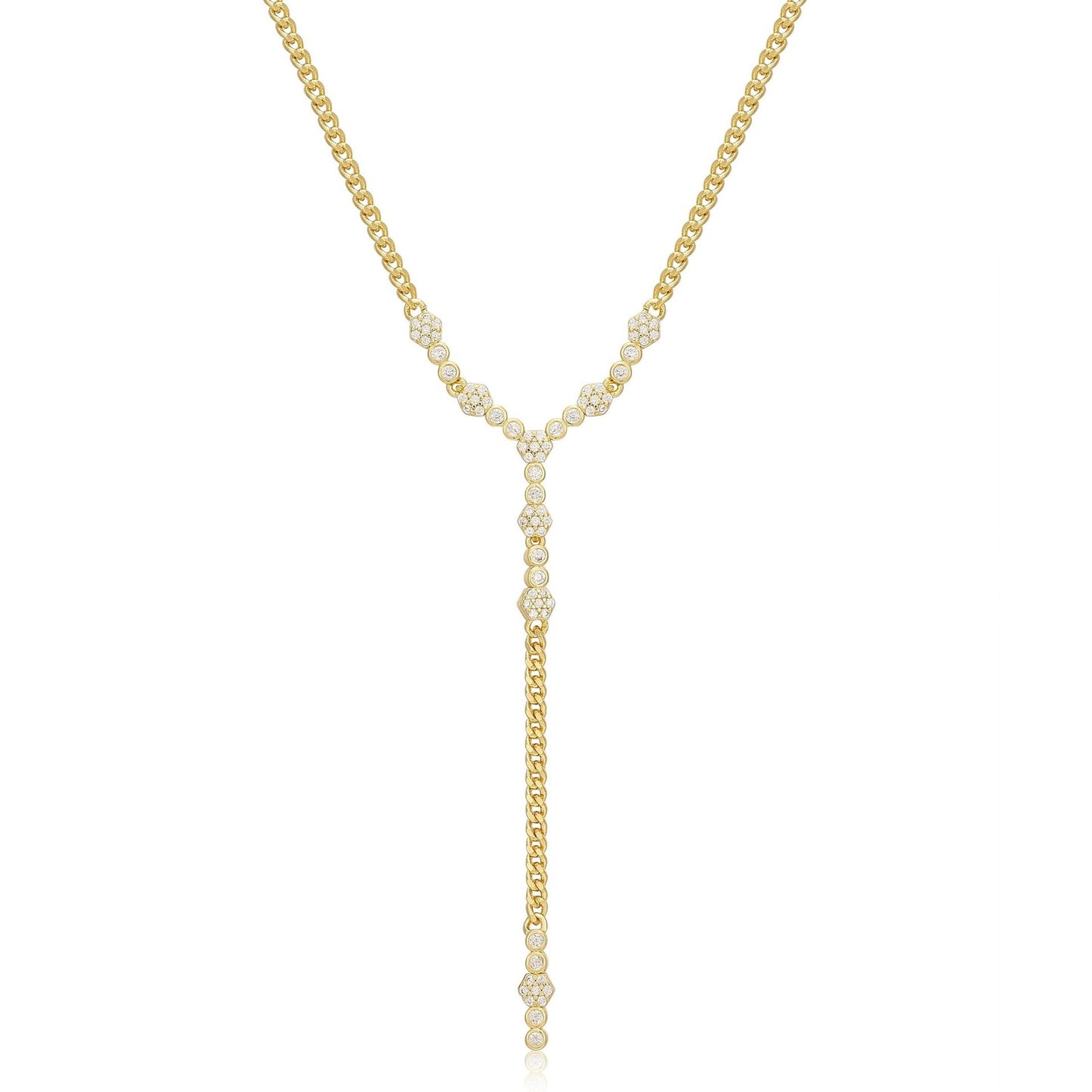 18K Gold-Plated Zircon Cuban Chain Necklace