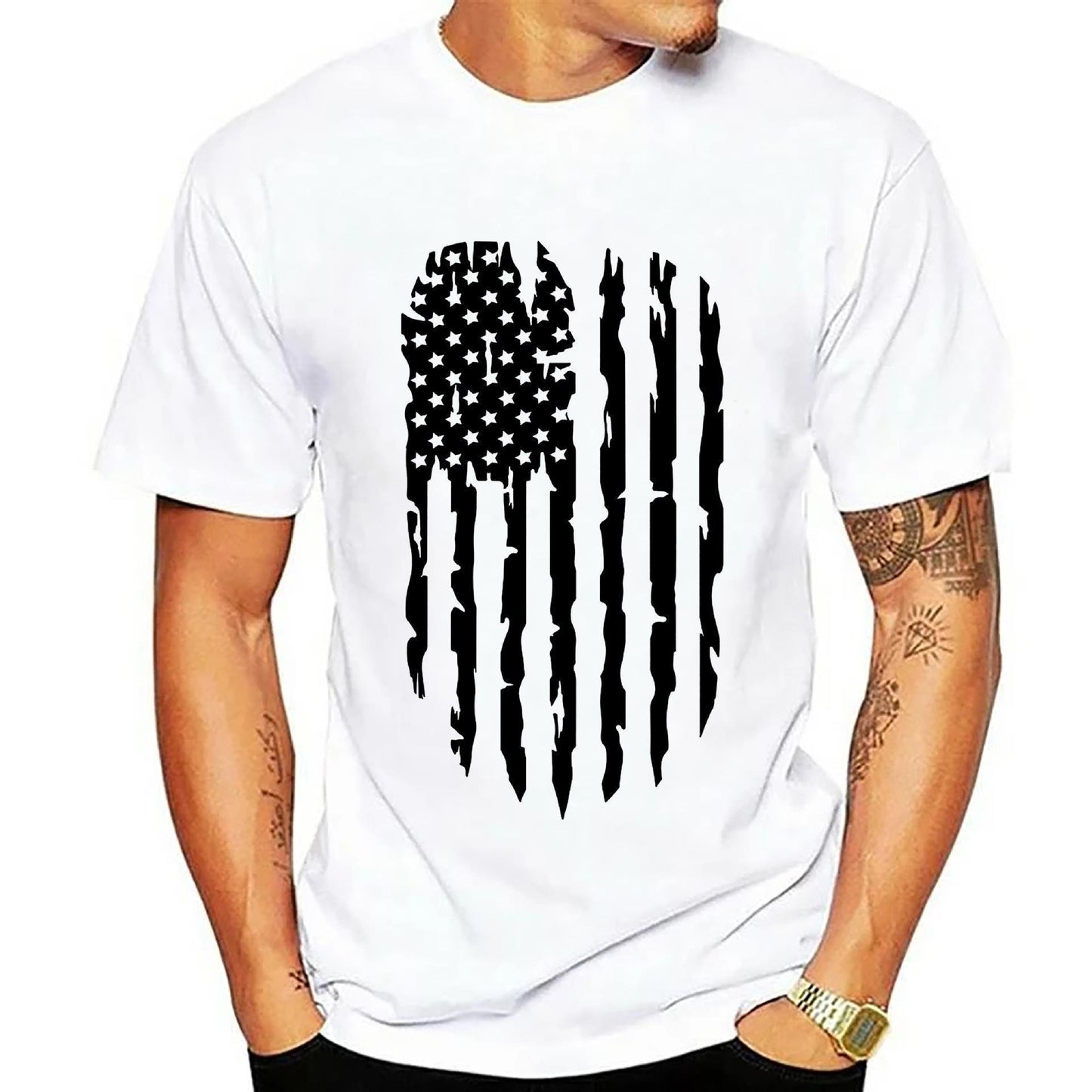 Men's 3D Digital Print T-Shirt-Patriotic