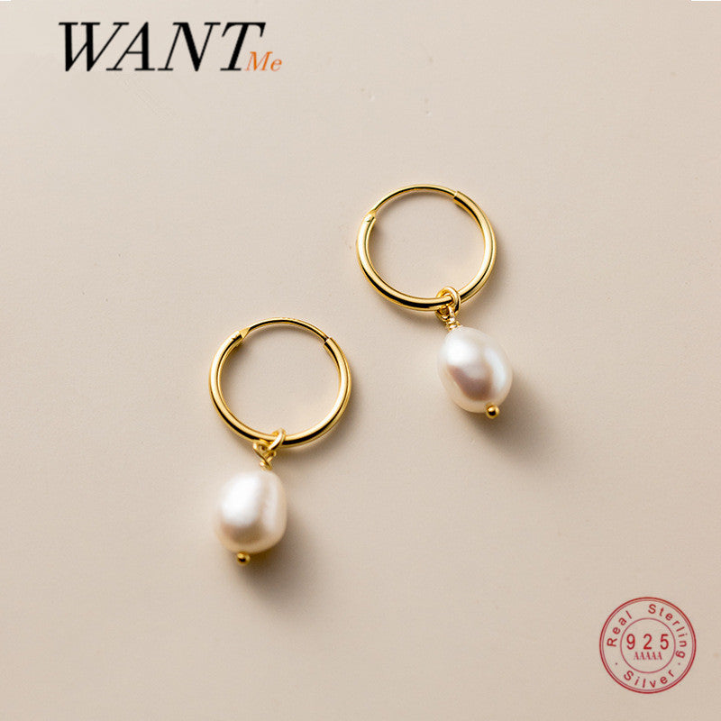925 Sterling Silver Pearl Earrings for Women
