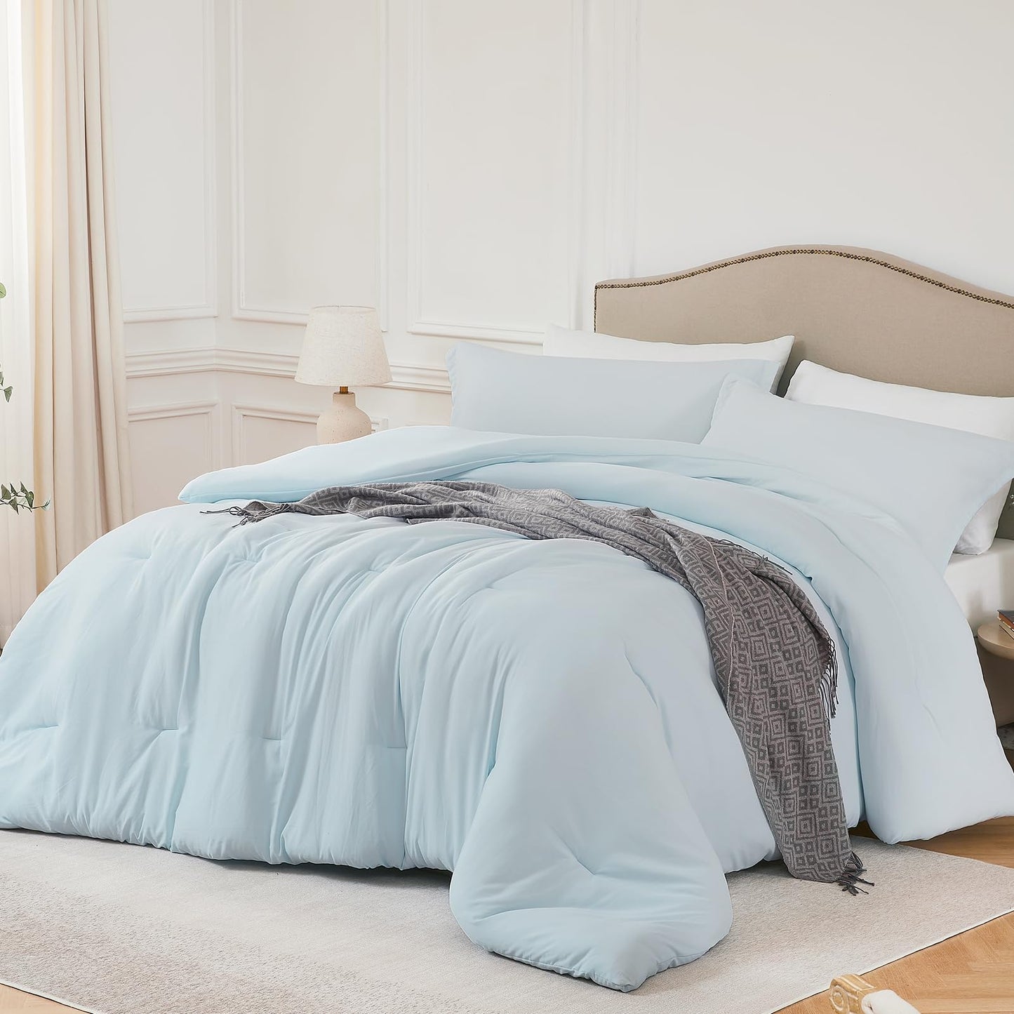 California King Comforter Set – Sky Blue, 3 Piece