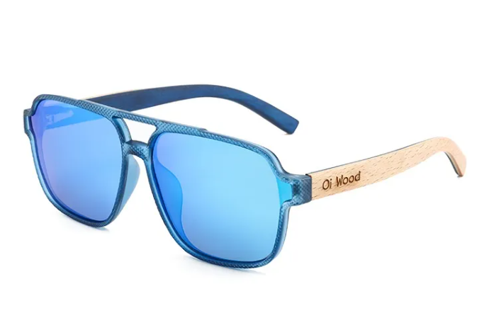Vintage Wood Framed Polarized Sunglasses