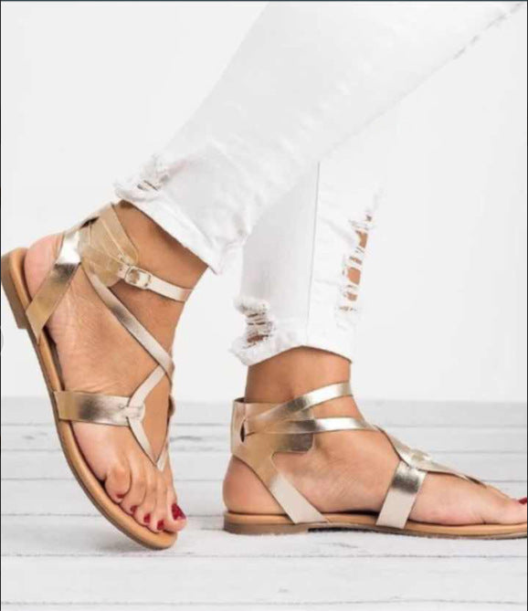 Women's Bowtie Strappy Flat Sandals