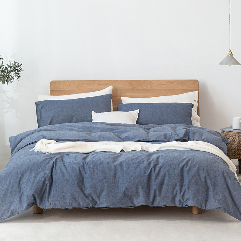 Minimalist Japanese Bedding Set – Muji-Inspired, Lattice Pattern
