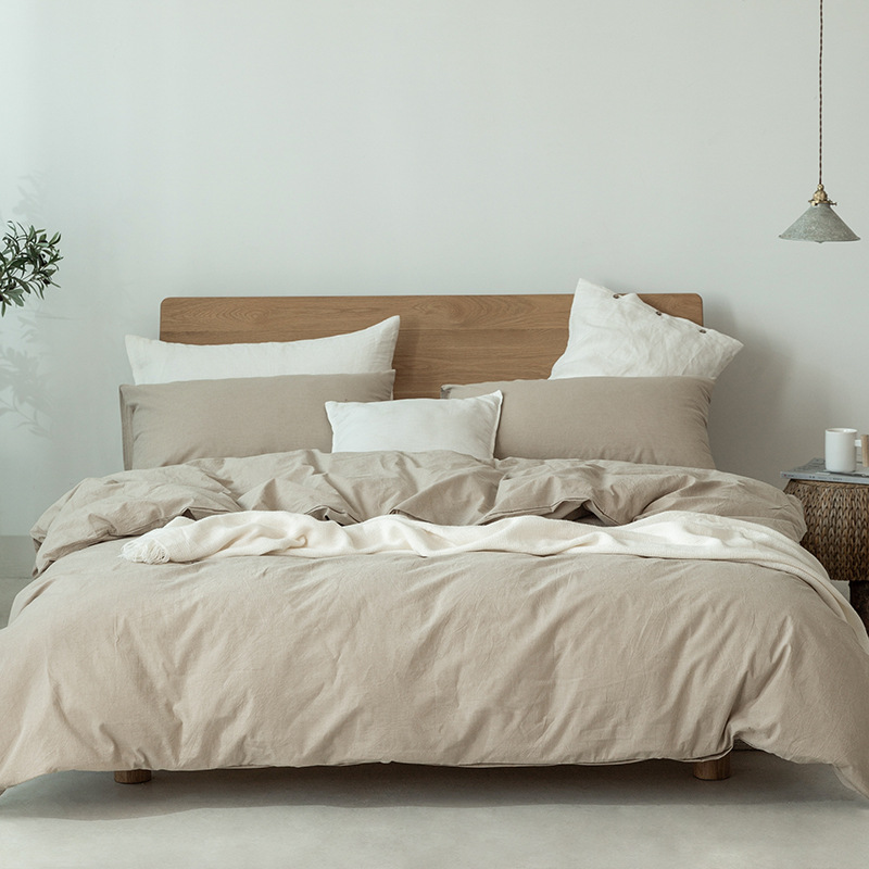 Minimalist Japanese Bedding Set – Muji-Inspired, Lattice Pattern