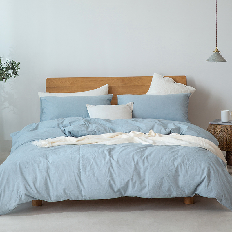 Minimalist Japanese Bedding Set – Muji-Inspired, Lattice Pattern