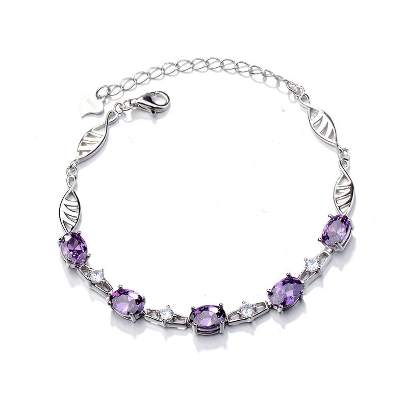 Sterling Silver Amethyst Bracelet