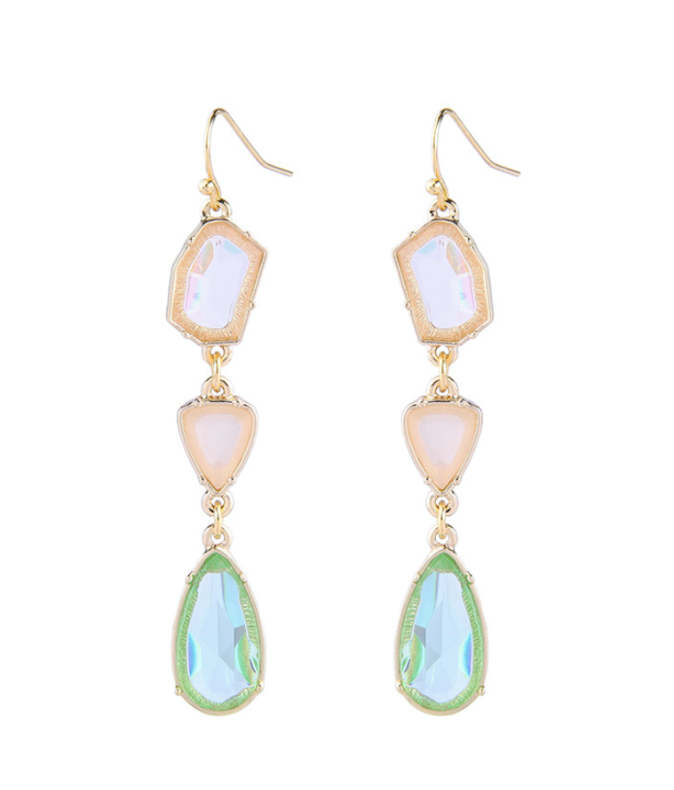 Waterdrop Earrings with Alloy Gemstone Crystals