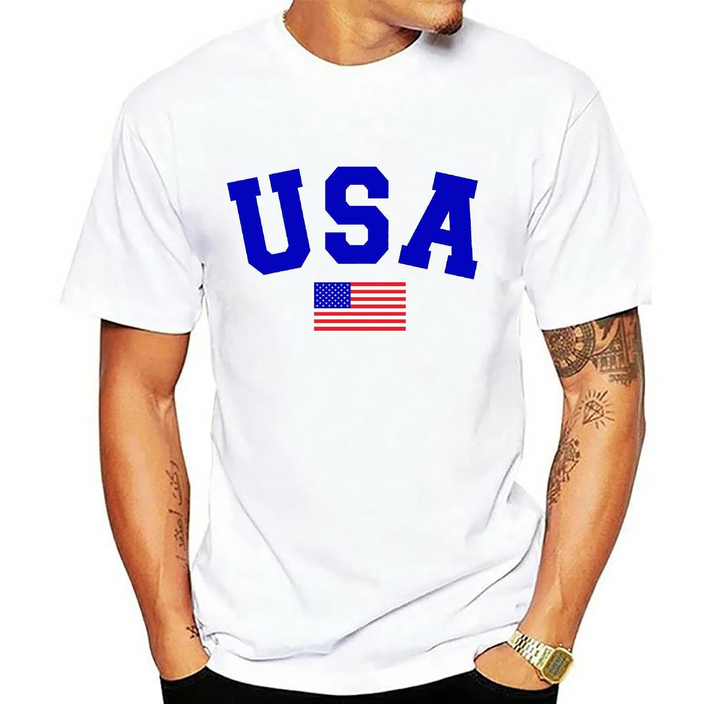 Men's 3D Digital Print T-Shirt-Patriotic