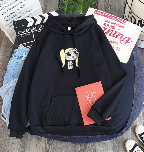 Hooded Sweatshirt - Buttercup Powerpuff Girl