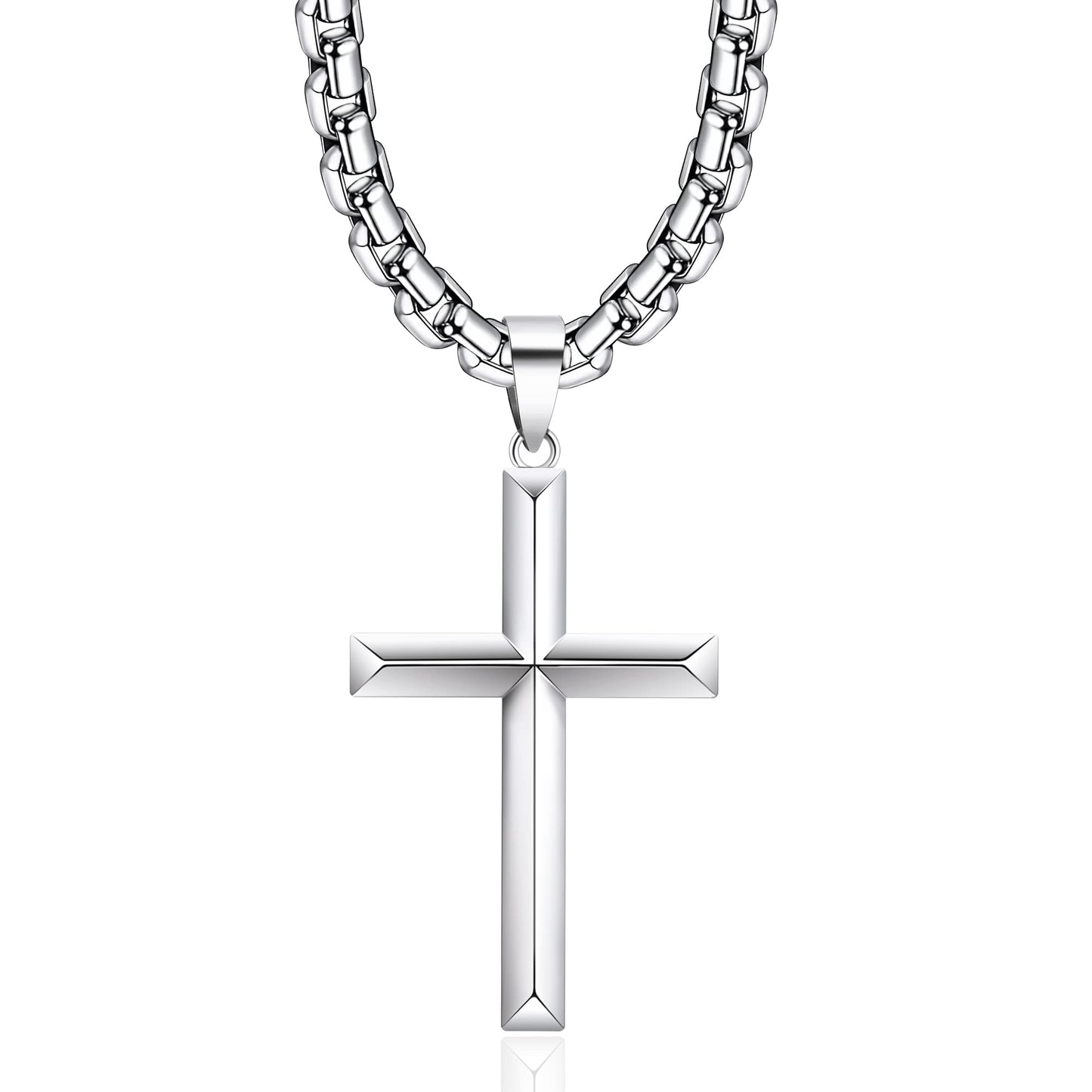 925 Sterling Silver Cross Necklace Pendant – 18K Chain