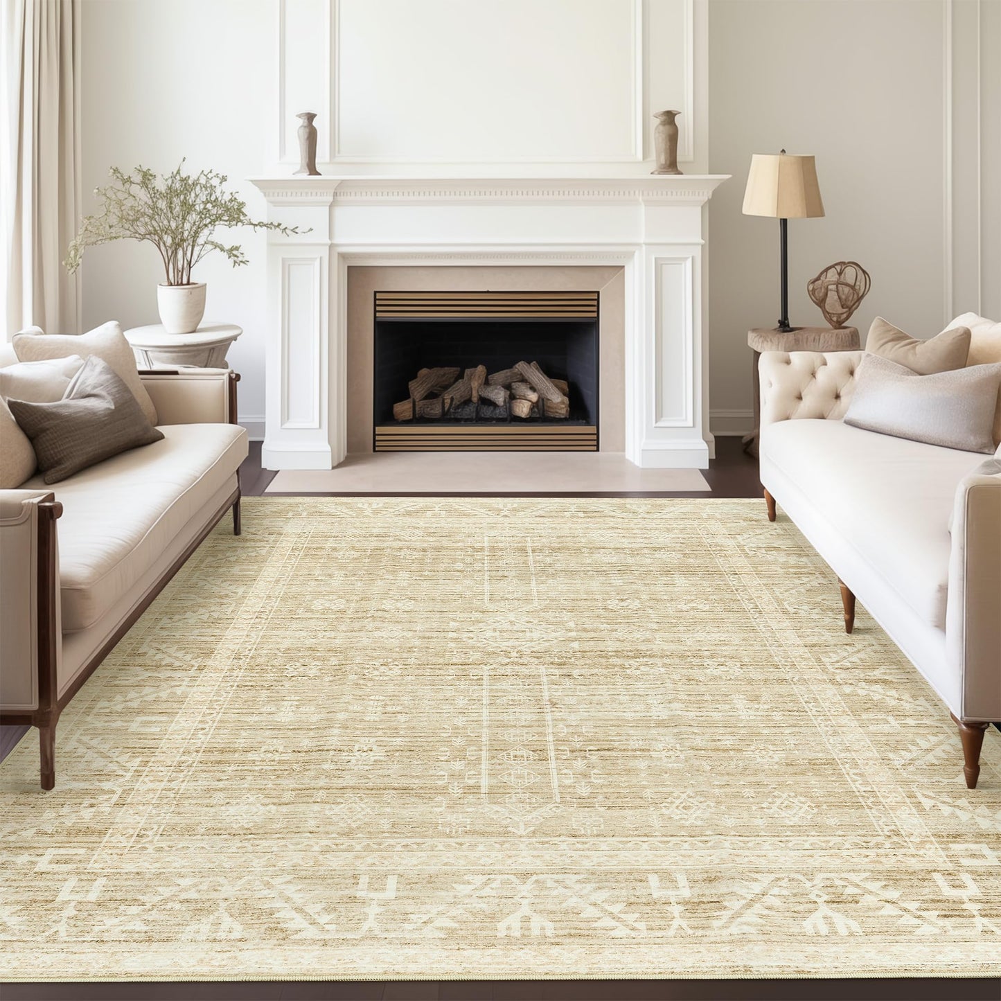 Moroccan Washable Area Rug 8x10 – Super Soft, Ultra-Thin, Non-Slip