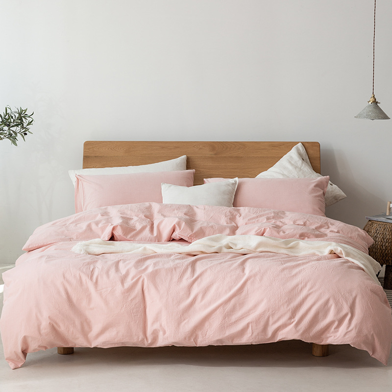 Minimalist Japanese Bedding Set – Muji-Inspired, Lattice Pattern