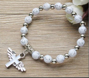 Oil Dripping Angel Cross Bracelet – Faith & Protection