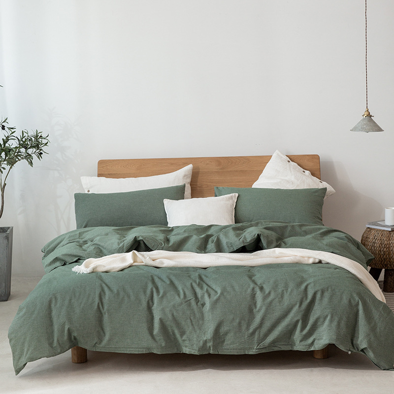 Minimalist Japanese Bedding Set – Muji-Inspired, Lattice Pattern