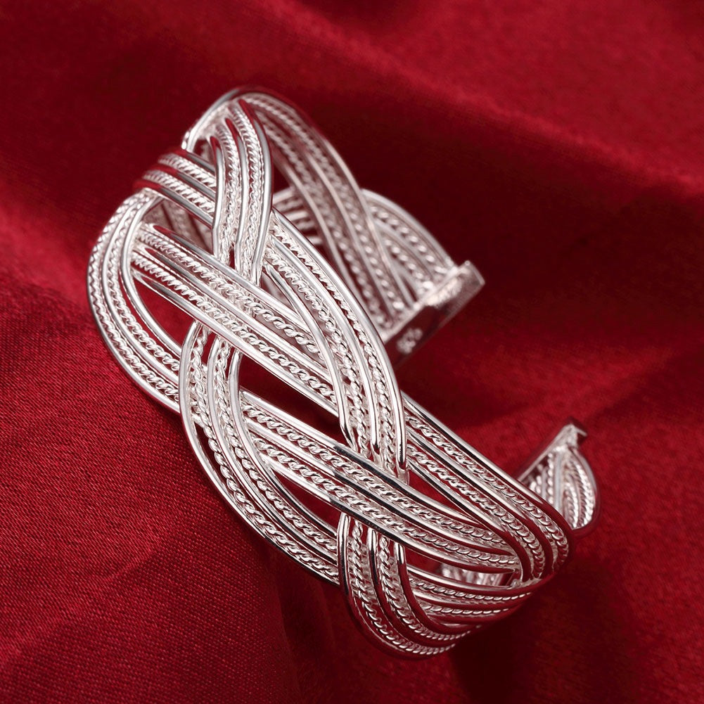 Stylish Silver Woven Bracelet