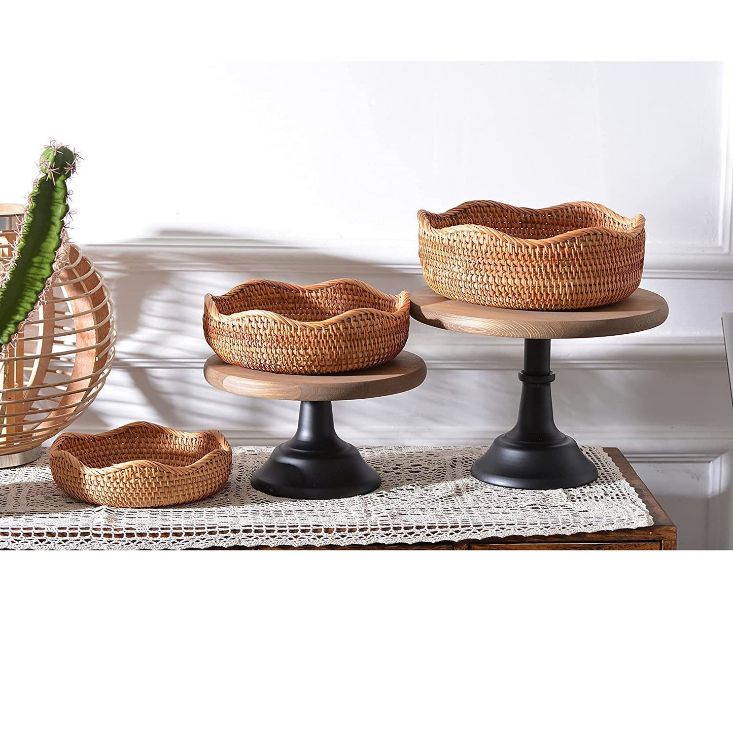 Vietnamese Wicker Rattan Basket Set (3 Pieces)