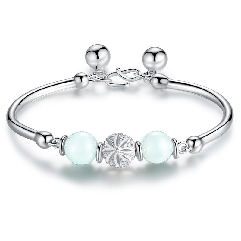 Jade Open Bangle and Bead Bracelet