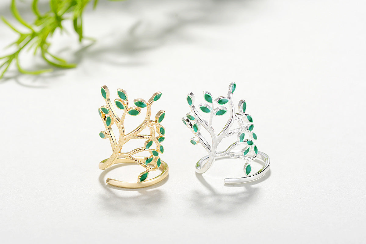 Handmade 925 Silver Leaf Ring