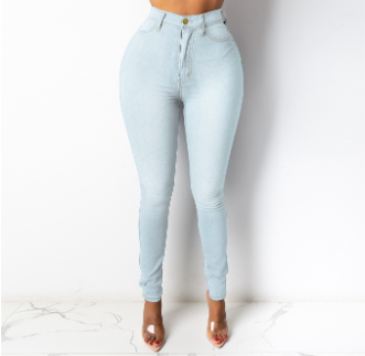 Women's High Waist Skinny Jeans with Pockets