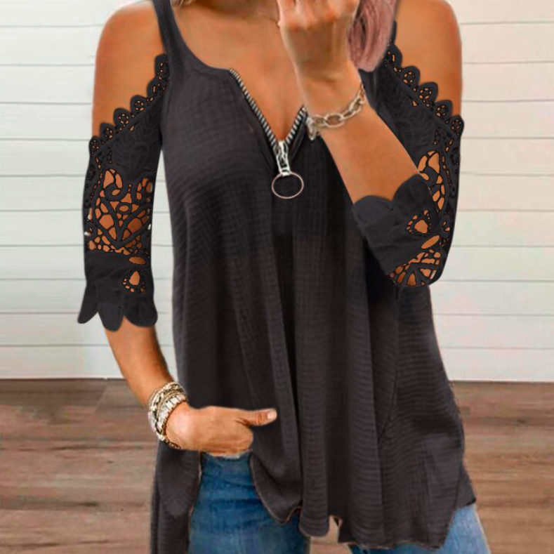 Women's Halter Lace Sleeve Tank Top