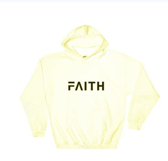 Faith Letter Print Hooded Sweatshirt