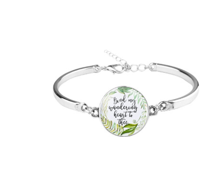 Patterned Bible Bracelet with Gemstones and Chain